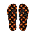 Watercolor Crab Pattern Print Flip Flops