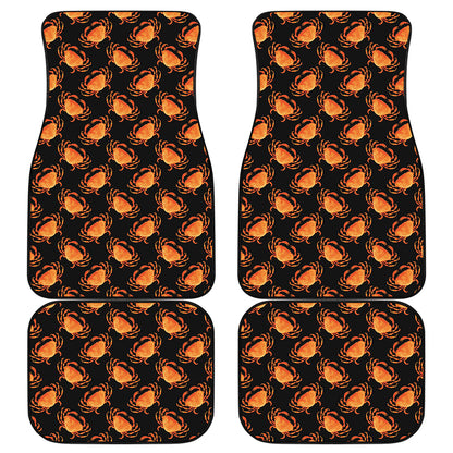 Watercolor Crab Pattern Print Front and Back Car Floor Mats