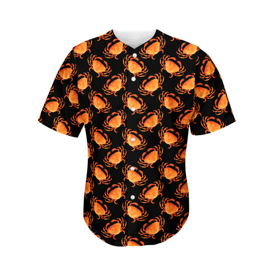 Watercolor Crab Pattern Print Men's Baseball Jersey