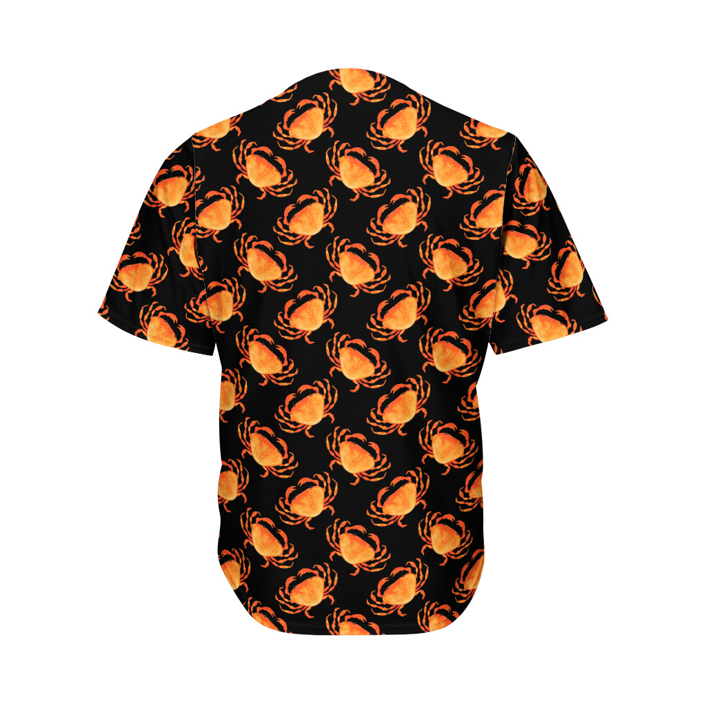 Watercolor Crab Pattern Print Men's Baseball Jersey