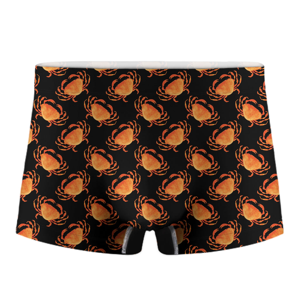 Watercolor Crab Pattern Print Men's Boxer Briefs