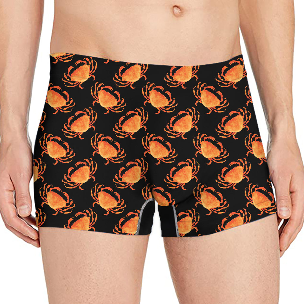 Watercolor Crab Pattern Print Men's Boxer Briefs