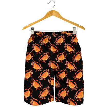 Watercolor Crab Pattern Print Men's Shorts