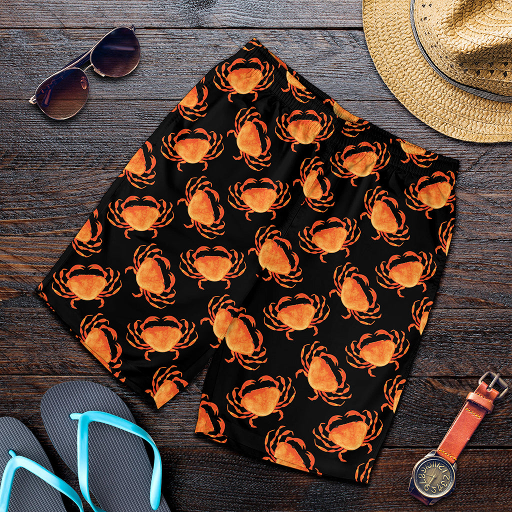 Watercolor Crab Pattern Print Men's Shorts
