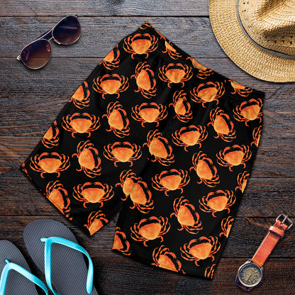 Watercolor Crab Pattern Print Men's Shorts