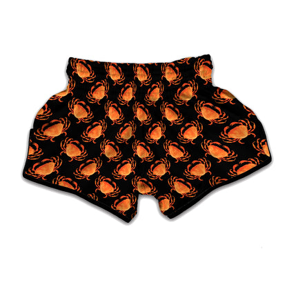 Watercolor Crab Pattern Print Muay Thai Boxing Shorts
