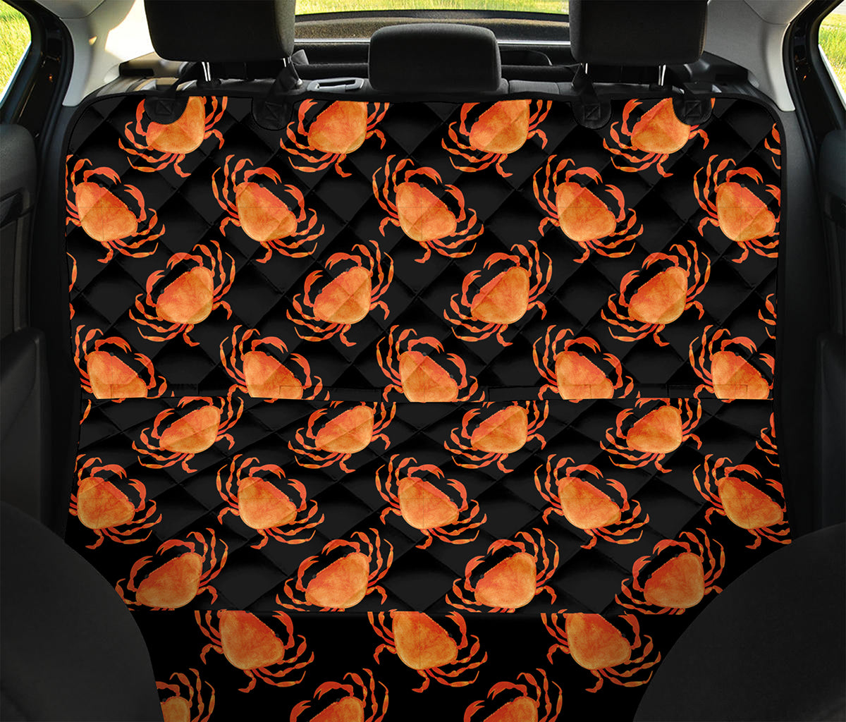 Watercolor Crab Pattern Print Pet Car Back Seat Cover