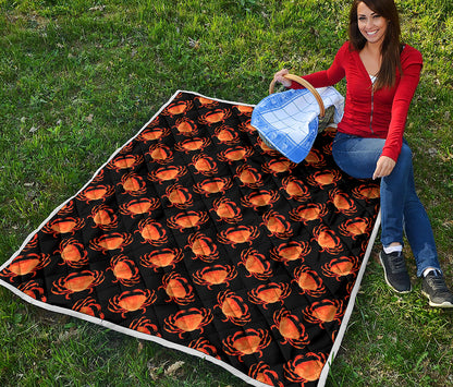 Watercolor Crab Pattern Print Quilt