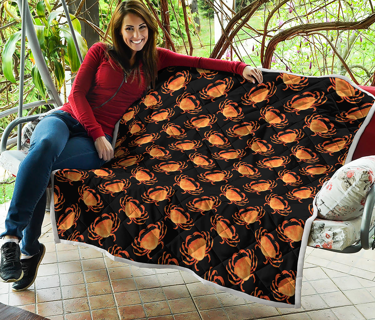 Watercolor Crab Pattern Print Quilt