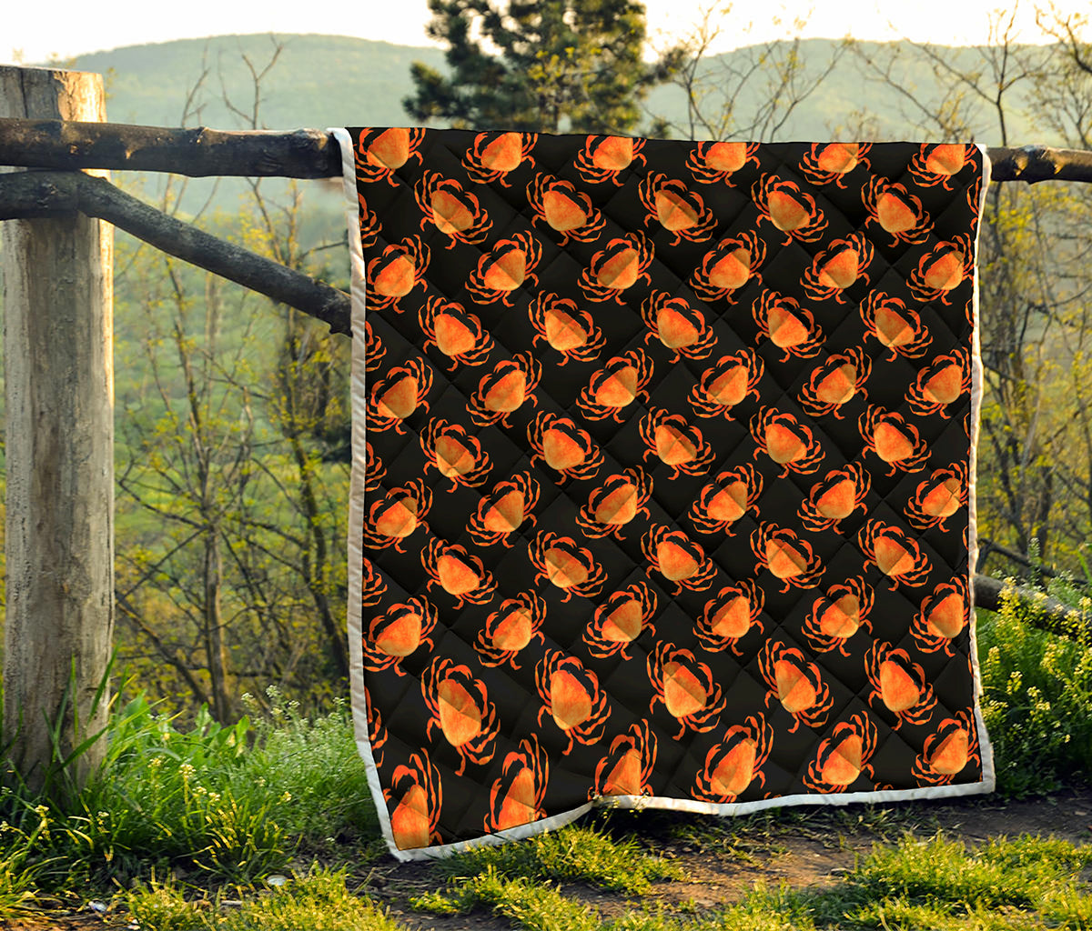 Watercolor Crab Pattern Print Quilt