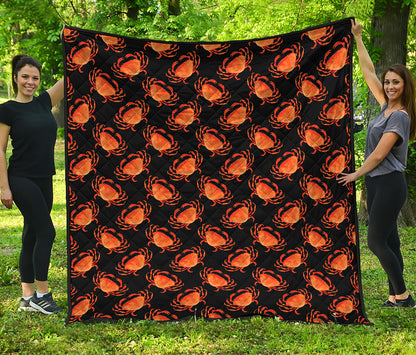 Watercolor Crab Pattern Print Quilt