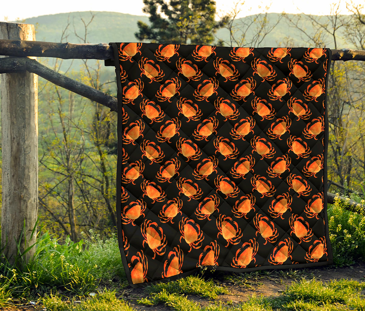 Watercolor Crab Pattern Print Quilt