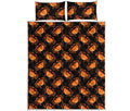 Watercolor Crab Pattern Print Quilt Bed Set