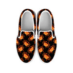 Watercolor Crab Pattern Print White Slip On Shoes