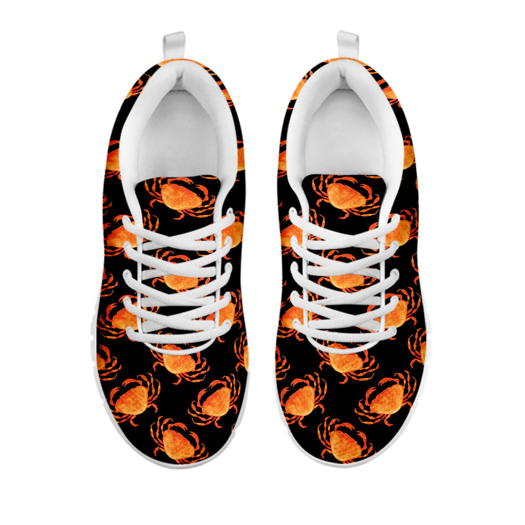 Watercolor Crab Pattern Print White Sneakers