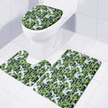 Watercolor Crane Bird Pattern Print 3 Piece Bath Mat Set