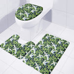 Watercolor Crane Bird Pattern Print 3 Piece Bath Mat Set