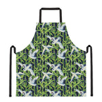Watercolor Crane Bird Pattern Print Apron