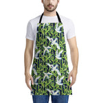 Watercolor Crane Bird Pattern Print Apron