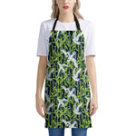 Watercolor Crane Bird Pattern Print Apron