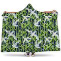Watercolor Crane Bird Pattern Print Hooded Blanket