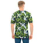 Watercolor Crane Bird Pattern Print Men's T-Shirt