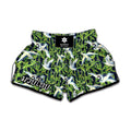Watercolor Crane Bird Pattern Print Muay Thai Boxing Shorts
