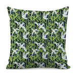 Watercolor Crane Bird Pattern Print Pillow Cover