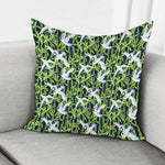 Watercolor Crane Bird Pattern Print Pillow Cover