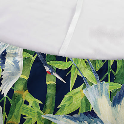 Watercolor Crane Bird Pattern Print Sofa Cover