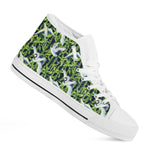 Watercolor Crane Bird Pattern Print White High Top Shoes