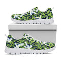 Watercolor Crane Bird Pattern Print White Running Shoes