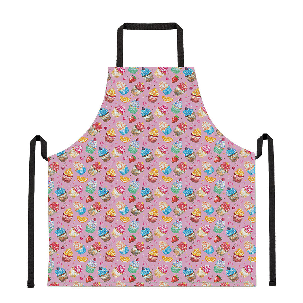 Watercolor Cupcake Pattern Print Apron