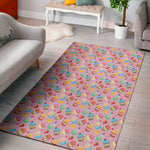 Watercolor Cupcake Pattern Print Area Rug