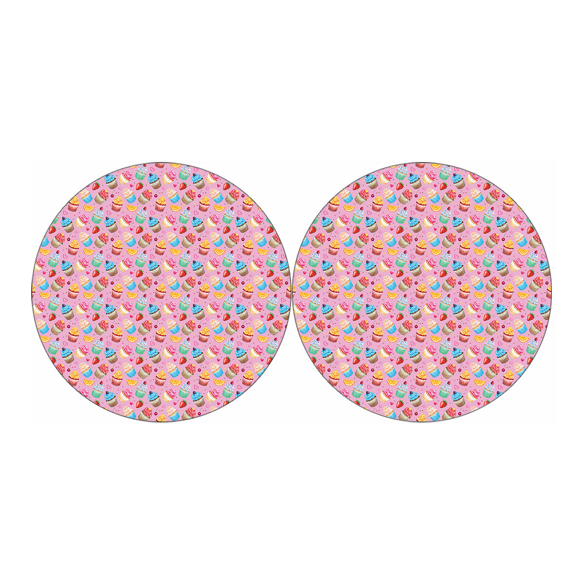 Watercolor Cupcake Pattern Print Car Coasters