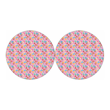 Watercolor Cupcake Pattern Print Car Coasters