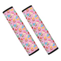 Watercolor Cupcake Pattern Print Car Seat Belt Covers