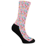 Watercolor Cupcake Pattern Print Crew Socks