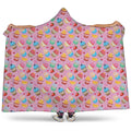 Watercolor Cupcake Pattern Print Hooded Blanket