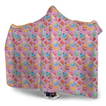Watercolor Cupcake Pattern Print Hooded Blanket