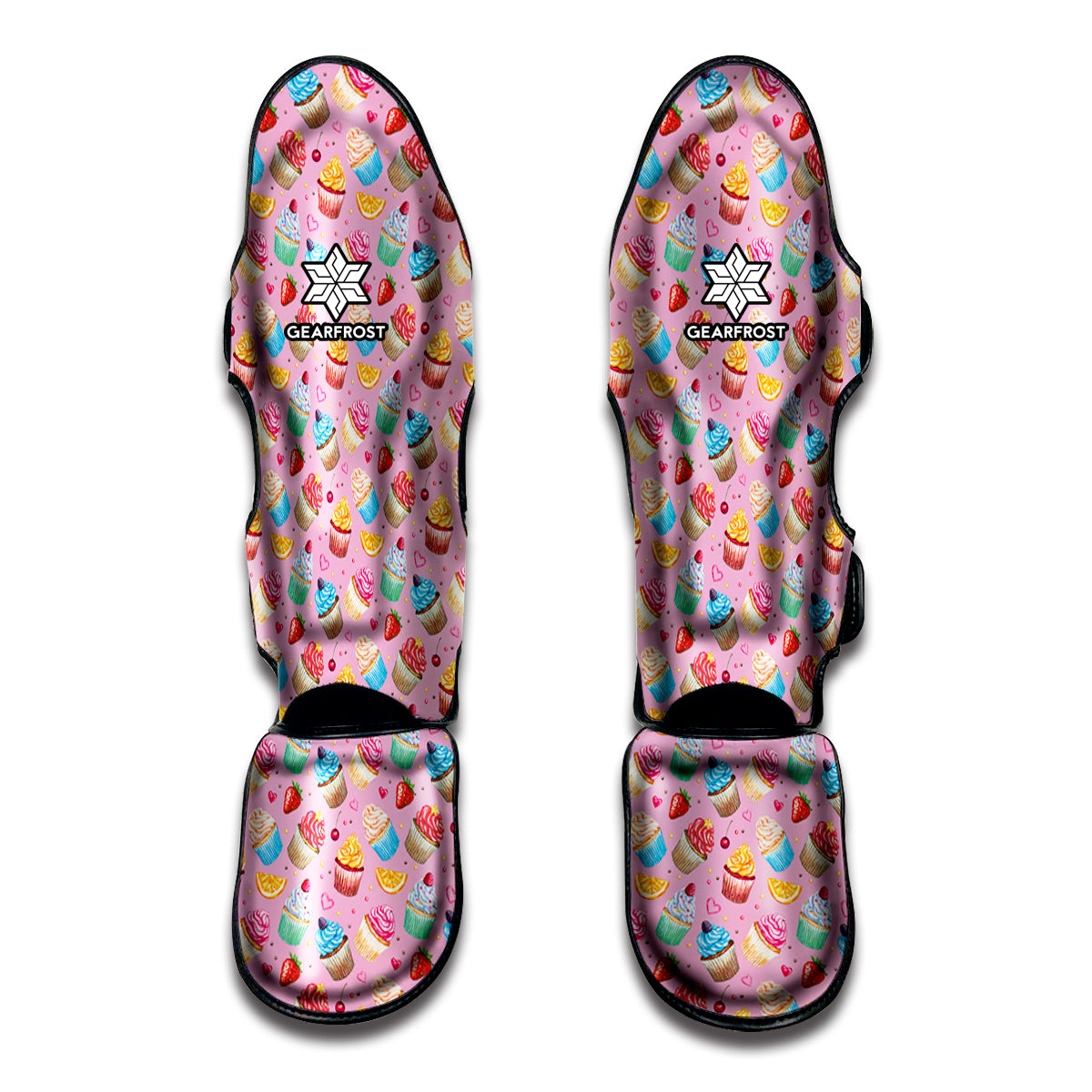 Watercolor Cupcake Pattern Print Muay Thai Shin Guard