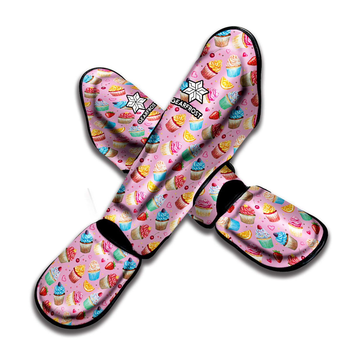 Watercolor Cupcake Pattern Print Muay Thai Shin Guard