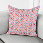 Watercolor Cupcake Pattern Print Pillow Cover