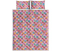Watercolor Cupcake Pattern Print Quilt Bed Set