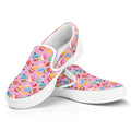 Watercolor Cupcake Pattern Print White Slip On Sneakers