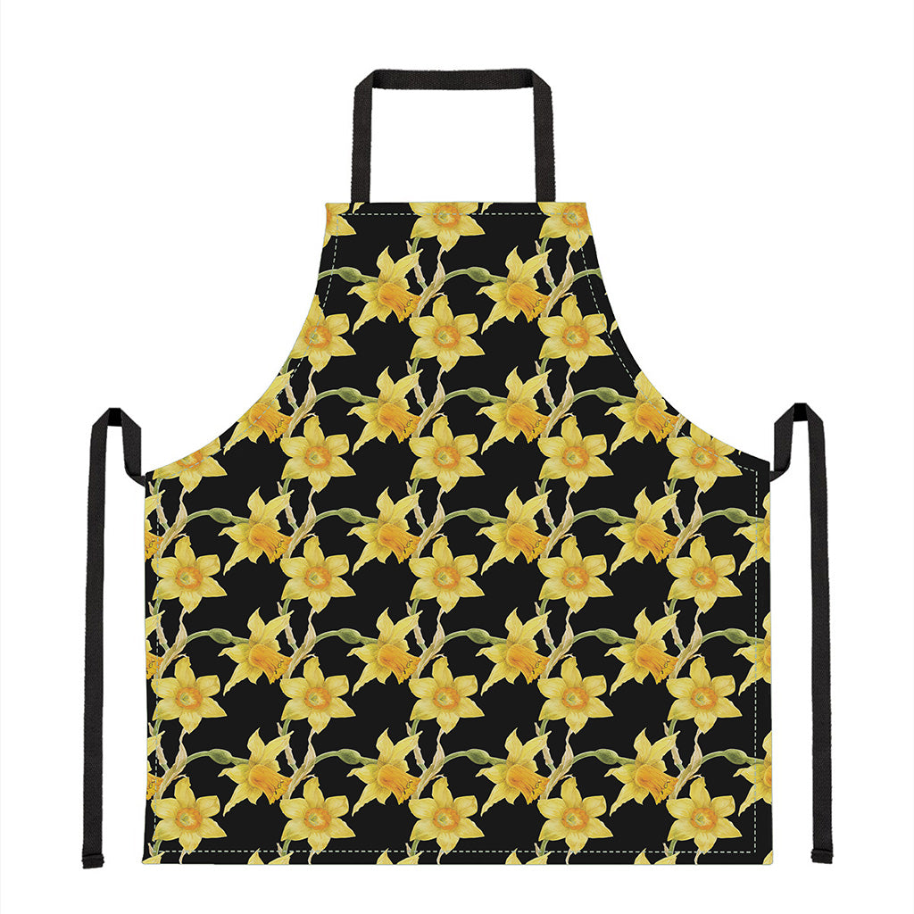 Watercolor Daffodil Flower Pattern Print Apron