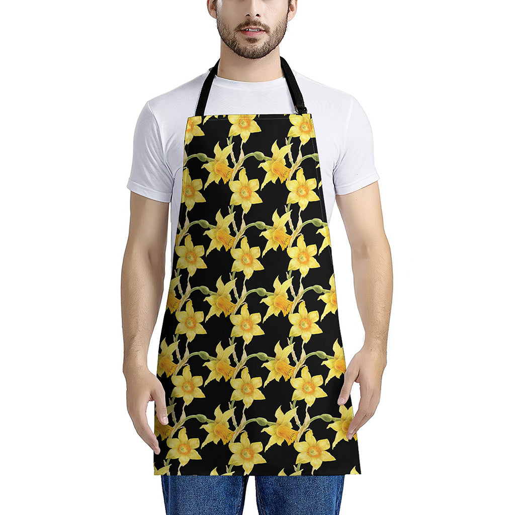Watercolor Daffodil Flower Pattern Print Apron