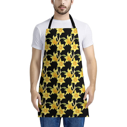 Watercolor Daffodil Flower Pattern Print Apron