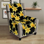 Watercolor Daffodil Flower Pattern Print Armchair Protector
