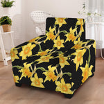 Watercolor Daffodil Flower Pattern Print Armchair Slipcover